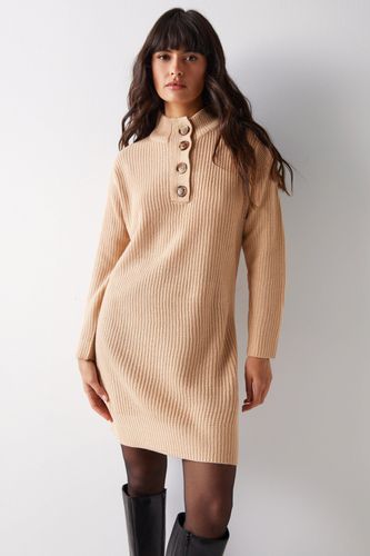 Womens Fisherman Knit High Neck Mini Dress - - XS - Warehouse - Modalova
