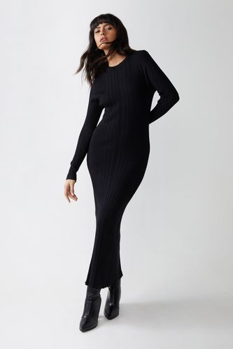 Womens Ribbed Long Sleeve Maxi Dress - - M - Warehouse - Modalova