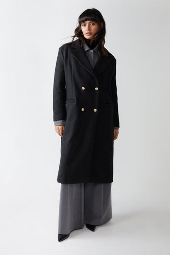 Womens Wool Look Double Breasted Coat - - L - Warehouse - Modalova