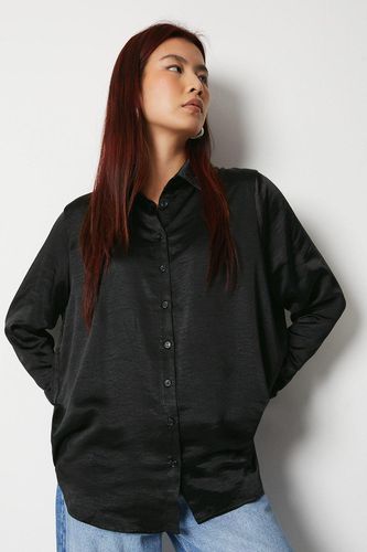 Womens Satin Long Line Shirt - - 10 - Warehouse - Modalova