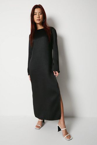 Womens Textured Satin Flare Sleeve Column Midi Dress - - 10 - Warehouse - Modalova