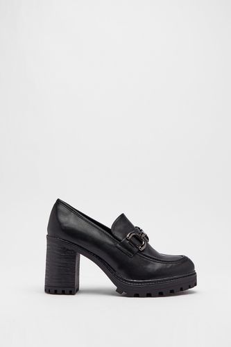 Womens Faux Leather Block Heel Loafer - - 8 - Warehouse - Modalova