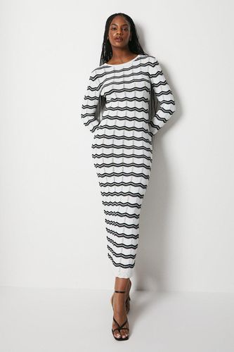 Womens Mono Pointelle Knitted Maxi Dress - - L - Warehouse - Modalova