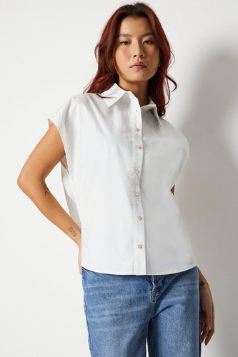 Womens Boxy Button Through Shirt - - 10 - Warehouse - Modalova