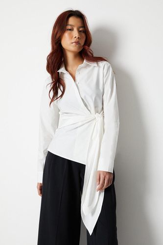 Womens Wrap Over Tie Front Shirt - - 12 - Warehouse - Modalova