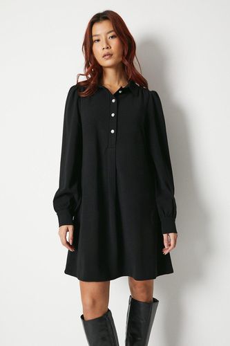 Womens Satin Back Crepe Pearl Button Shift Dress - - 10 - Warehouse - Modalova