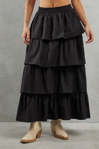 Womens Poplin Frill Tiered Skirt Co Ord - - 10 - Warehouse - Modalova