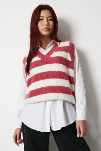 Womens Striped V Neck Knitted vest Top - - M - Warehouse - Modalova