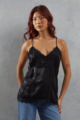 Womens Metallic Jacquard Snake Print Lace Strappy Cami Top - - 12 - Warehouse - Modalova