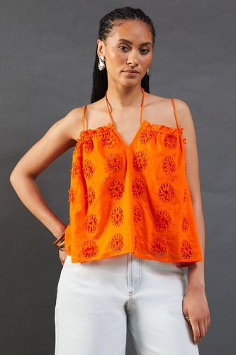 Womens Embroidered Cotton Strappy Cami - - 14 - Warehouse - Modalova