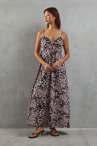 Womens Poplin Leopard Print Tie Front Midi Sundress - - 10 - Warehouse - Modalova