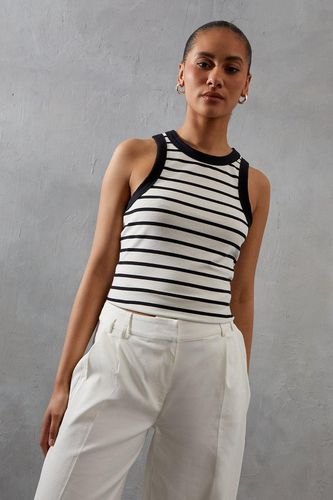 Womens Stripe Jersey Racer Vest - - 10 - Warehouse - Modalova