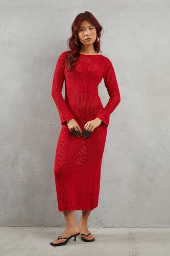 Womens Premium Crochet Cotton Knitted Maxi Dress - - L - Warehouse - Modalova