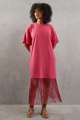 Womens Boxy Fringe Hem T-shirt Dress - - 6 - Warehouse - Modalova