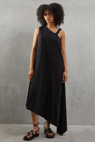 Womens Plait Detail Asymmetric Jersey Midi Dress - - 10 - Warehouse - Modalova