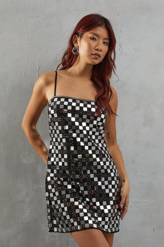 Womens Premium Square Embellished Strappy Mini Dress - - 16 - Warehouse - Modalova