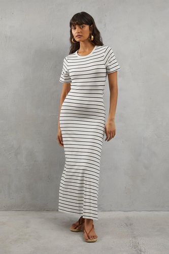 Womens Stripe Twist Open Back Midi Dress - - 10 - Warehouse - Modalova