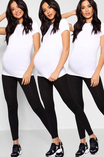 Womens Maternity 3 Pack Over The Bump Leggings - - 12 - boohoo - Modalova