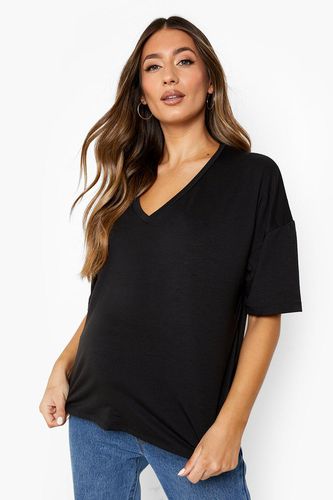 Womens Maternity V Neck Oversized T-Shirt - - 8 - boohoo - Modalova