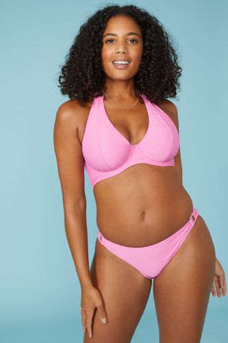 Womens Gorgeous Textured Halter Non Pad Plunge Bikini Top - - 30DD - Debenhams - Modalova