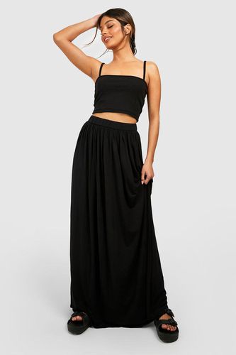 Womens Basics High Waisted Jersey Maxi Skirt - - 12 - boohoo - Modalova