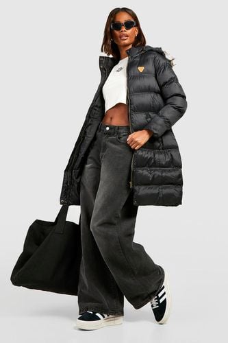 Womens Longline Padded Faux Fur Hooded Jacket - - 10 - boohoo - Modalova