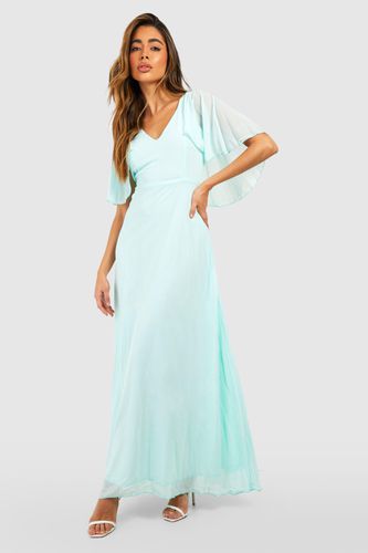 Womens Chiffon Cape Sleeve Maxi Bridesmaid Dress - - 10 - boohoo - Modalova