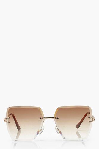 Womens Square Lens Oversized Sunglasses - One Size - boohoo - Modalova