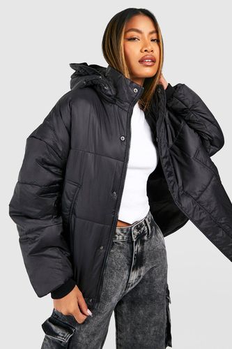 Womens Oversized Hooded Puffer Jacket - - 10 - boohoo - Modalova