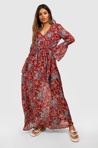 Womens Gabriella Bohemian Tie Detail Maxi Dress - - 8 - boohoo - Modalova