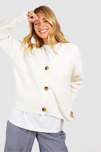 Womens Basic Button Through Cropped Cardigan - - M - boohoo - Modalova