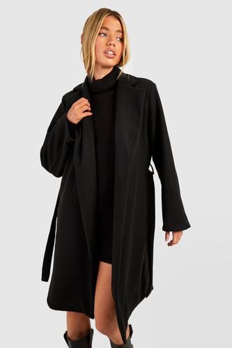 Womens Belted Wool Look Coat - - 12 - boohoo - Modalova
