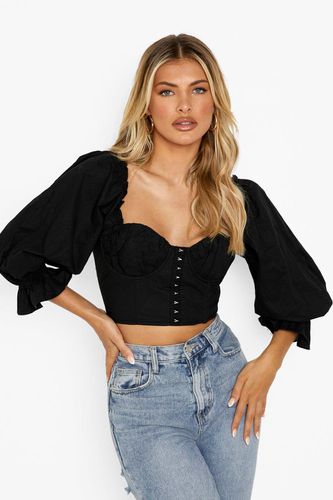 Womens Woven Extreme Sleeve Top - - 14 - boohoo - Modalova