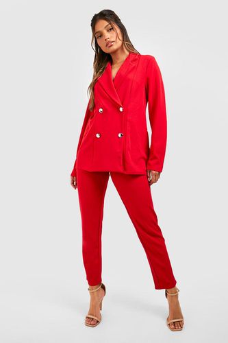 Womens Jersey Double Breasted Blazer And Trouser Suit Set - - 10 - boohoo - Modalova