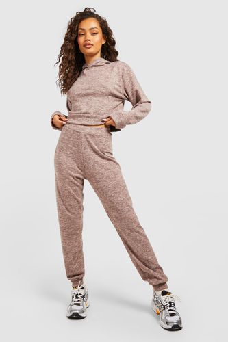 Womens Melange Knitted Hoody And Jogger Co-ord Set - - 14 - boohoo - Modalova