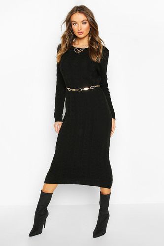 Womens Cable Knit Midi Dress - - L - boohoo - Modalova