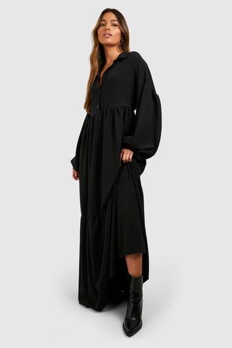 Womens Oversized Tiered Maxi Shirt Dress - - 10 - boohoo - Modalova