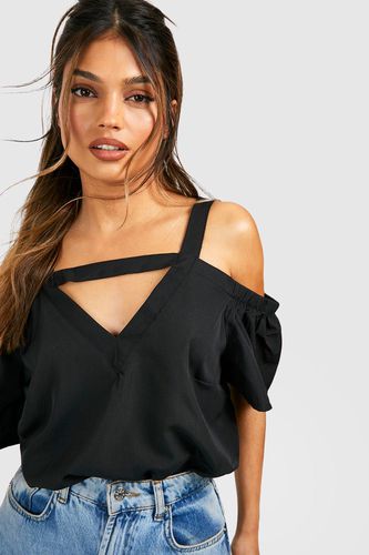 Womens Cold Shoulder Cut Out Detail Woven Top - - 10 - boohoo - Modalova