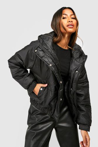 Womens Oversized Raglan Puffer Jacket - - 10 - boohoo - Modalova