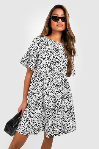 Womens Woven Dalmatian Print Smock Dress - - 10 - boohoo - Modalova