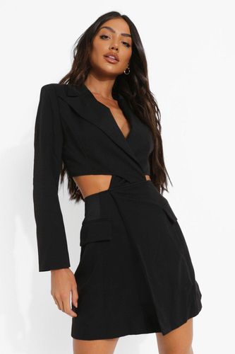 Womens Twist Cut Out Pocket Detail Blazer Dress - - 10 - boohoo - Modalova