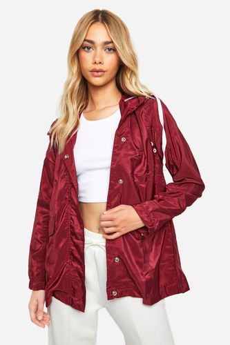 Womens Hooded Contrast Trim Mac - - 12 - boohoo - Modalova