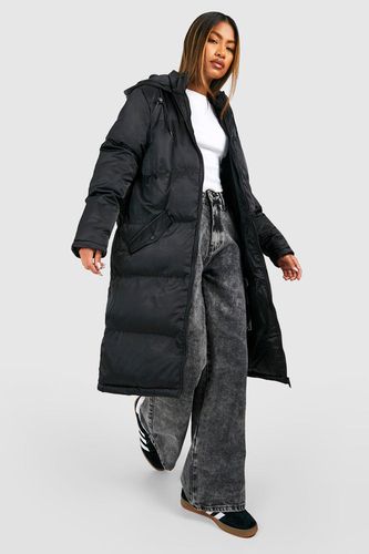 Womens Longline Hooded Padded Puffer Jacket - - 14 - boohoo - Modalova