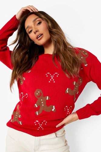 Womens Gingerbread Christmas Jumper - - XL - boohoo - Modalova