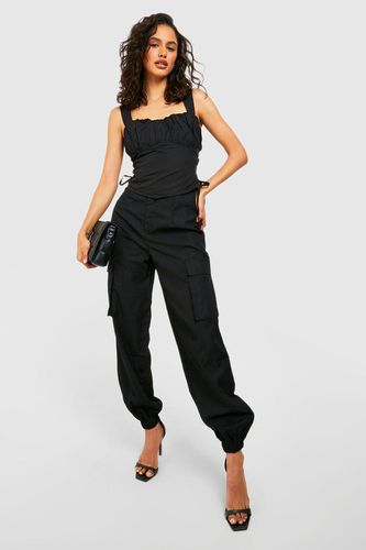 Womens Relaxed Fit Cargo Trousers - - 12 - boohoo - Modalova