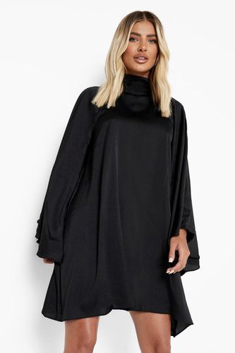 Womens Satin Extreme Flare Sleeve Mini Dress - - 12 - boohoo - Modalova