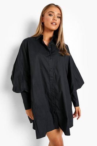 Womens Oversized Batwing Balloon Sleeve Shirt Dress - - 10 - boohoo - Modalova