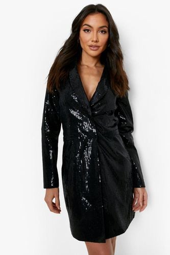 Womens Sequin Long Sleeve Blazer Party Dress - - 10 - boohoo - Modalova