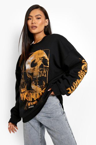 Womens Halloween Nightmare Printed Oversized jumper - - XS - boohoo - Modalova