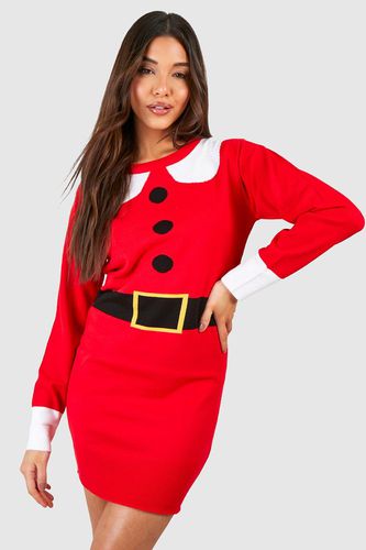 Womens Mrs Claus Christmas Jumper Dress - - L - boohoo - Modalova